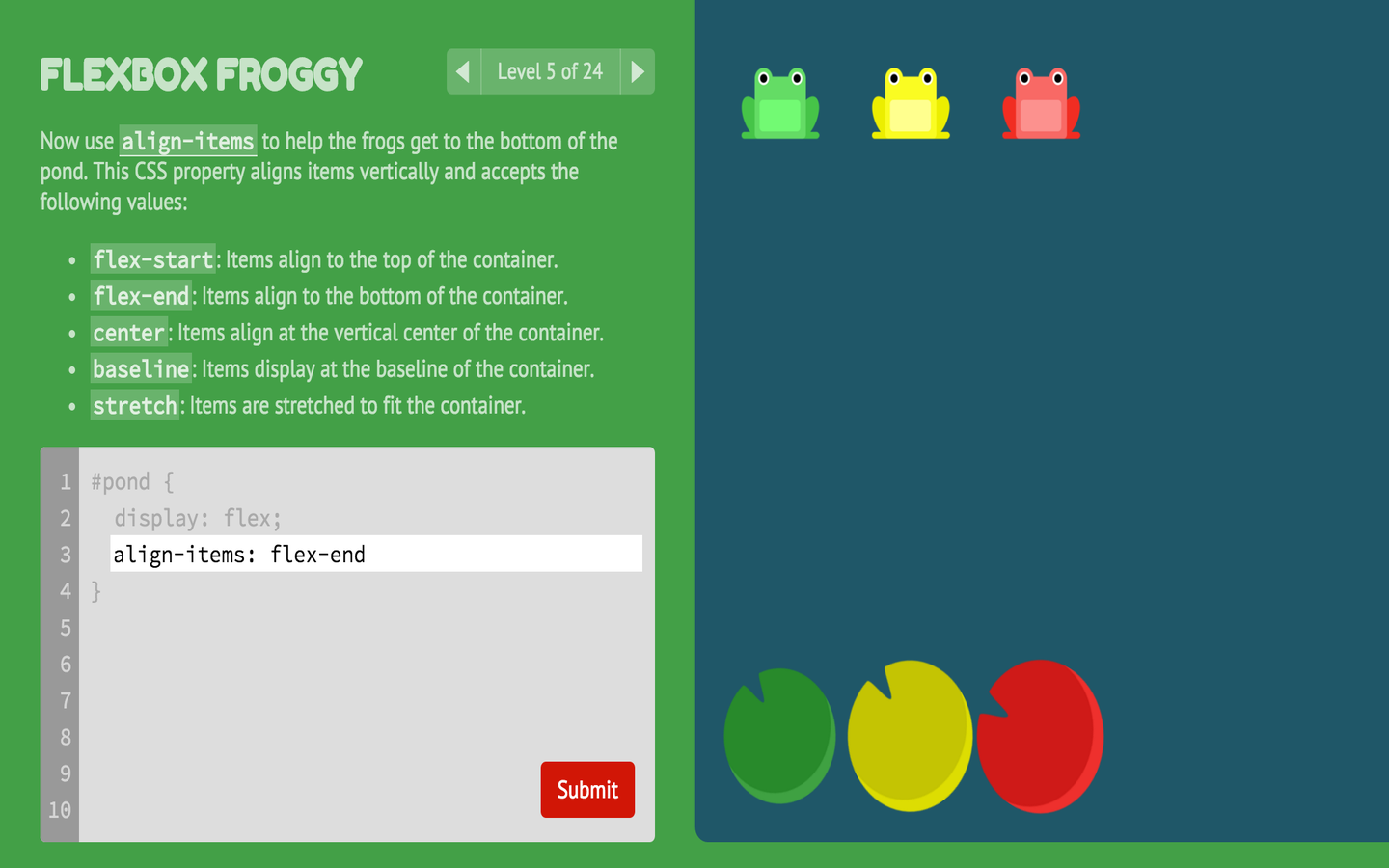 flexbox-froggy
