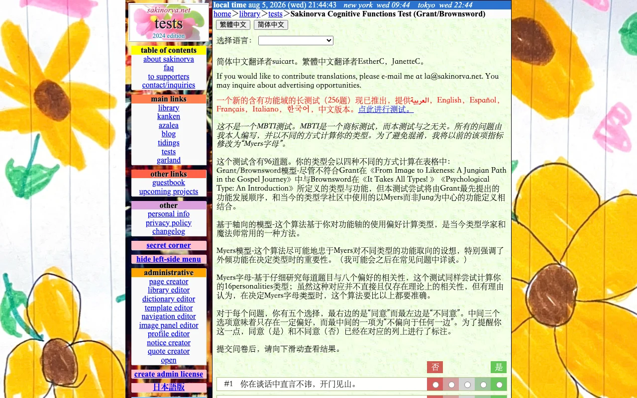 Sakinorva 认知功能测试